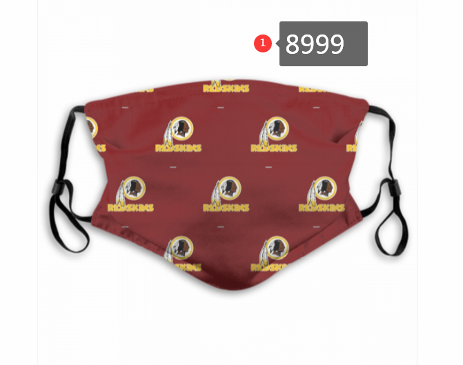 2020 NFL Washington RedSkins #4 Dust mask with filter->nfl dust mask->Sports Accessory
